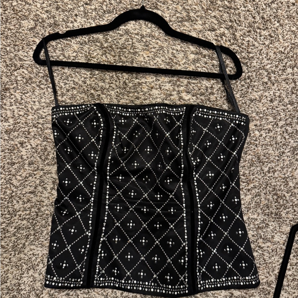 White House Black Market Black Studded Top